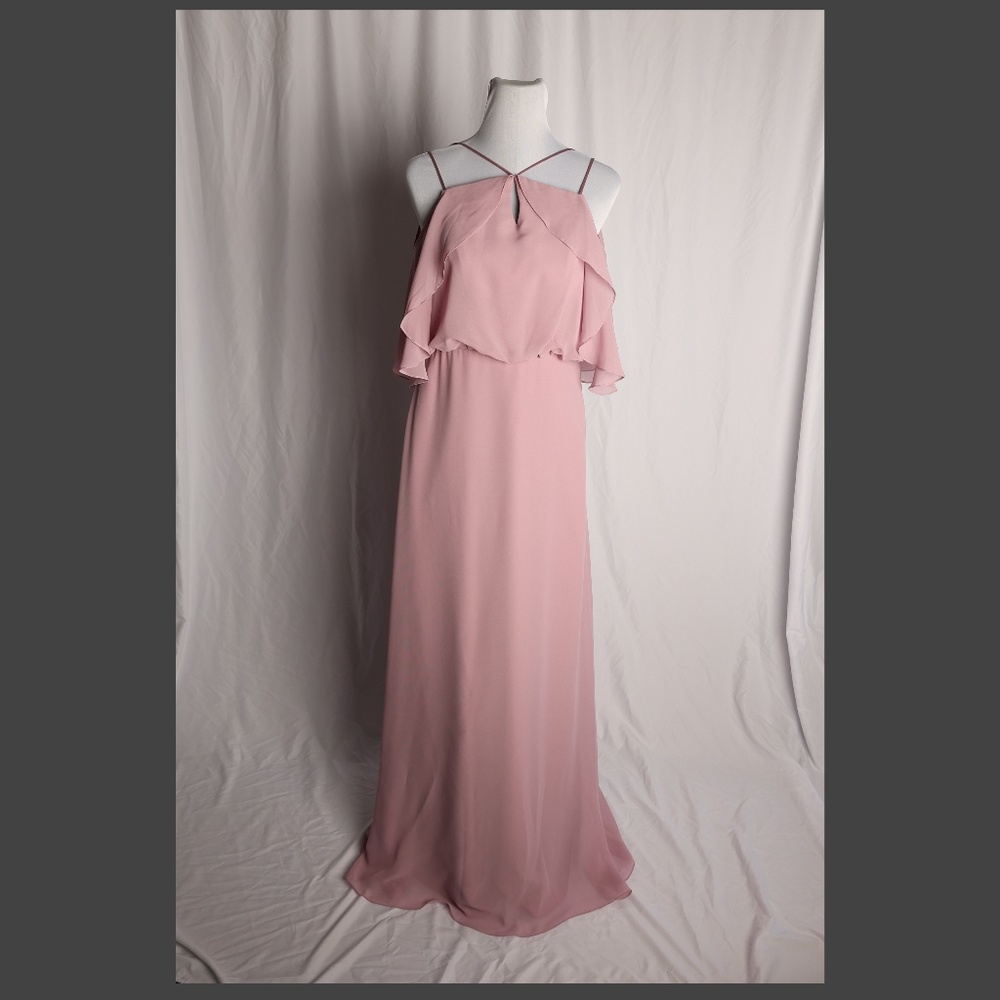 Sorella Vita 9070 Dusty Lavender Chiffon Floor Length Dress  Tag Sz10 (Sz 8)
